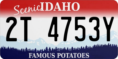 ID license plate 2T4753Y