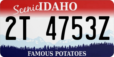 ID license plate 2T4753Z