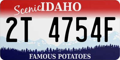 ID license plate 2T4754F