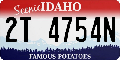 ID license plate 2T4754N