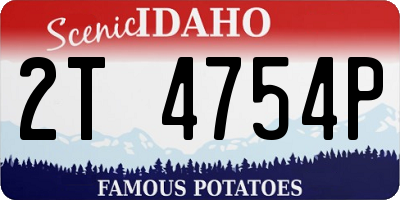 ID license plate 2T4754P