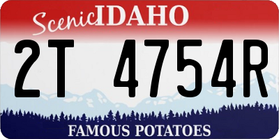 ID license plate 2T4754R