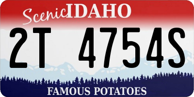 ID license plate 2T4754S