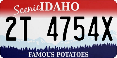 ID license plate 2T4754X