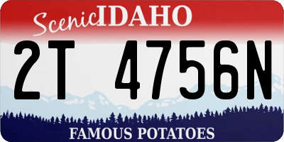 ID license plate 2T4756N