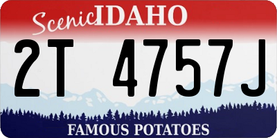 ID license plate 2T4757J