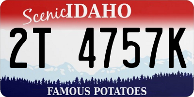 ID license plate 2T4757K