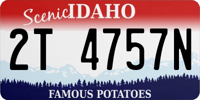 ID license plate 2T4757N