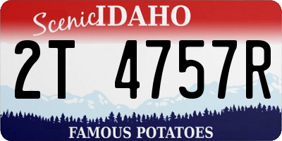 ID license plate 2T4757R