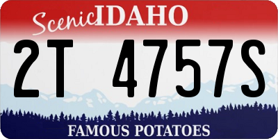 ID license plate 2T4757S