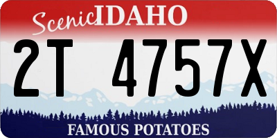 ID license plate 2T4757X
