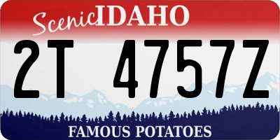 ID license plate 2T4757Z