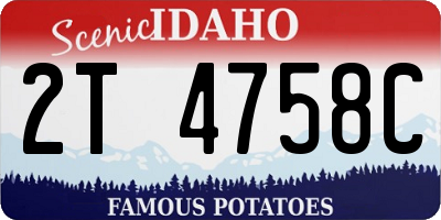 ID license plate 2T4758C