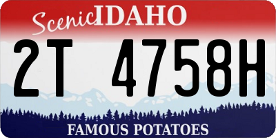ID license plate 2T4758H