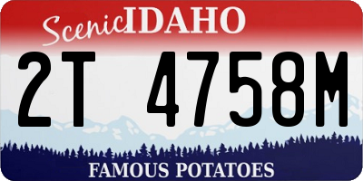ID license plate 2T4758M