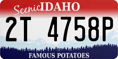 ID license plate 2T4758P