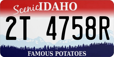 ID license plate 2T4758R