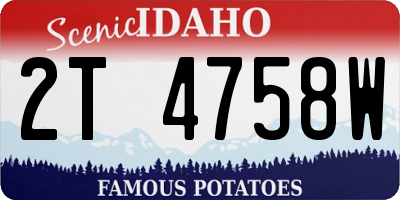 ID license plate 2T4758W