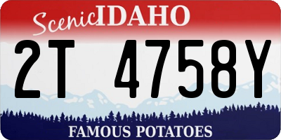 ID license plate 2T4758Y