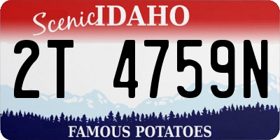 ID license plate 2T4759N