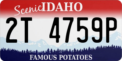 ID license plate 2T4759P
