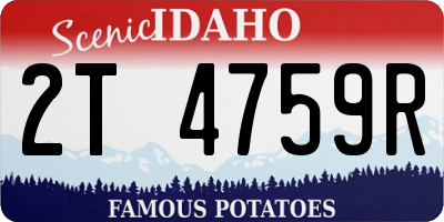 ID license plate 2T4759R
