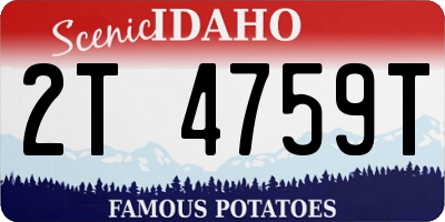 ID license plate 2T4759T