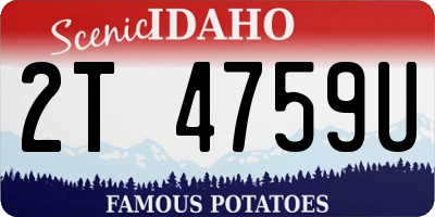 ID license plate 2T4759U