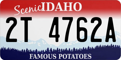 ID license plate 2T4762A