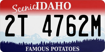 ID license plate 2T4762M