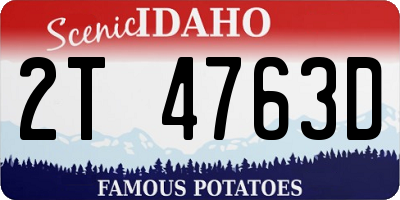 ID license plate 2T4763D