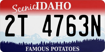 ID license plate 2T4763N