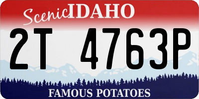 ID license plate 2T4763P