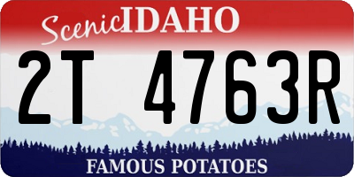 ID license plate 2T4763R