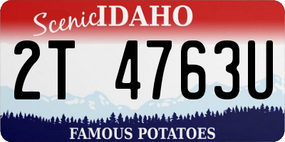 ID license plate 2T4763U