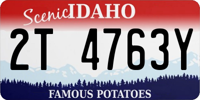 ID license plate 2T4763Y
