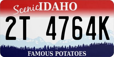 ID license plate 2T4764K