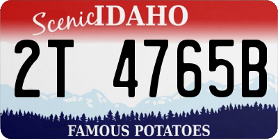 ID license plate 2T4765B