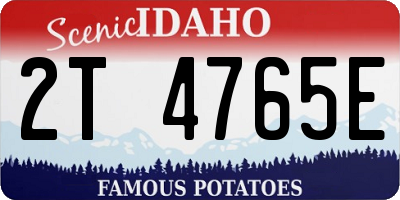 ID license plate 2T4765E