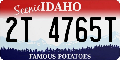 ID license plate 2T4765T