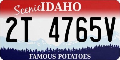 ID license plate 2T4765V