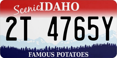 ID license plate 2T4765Y