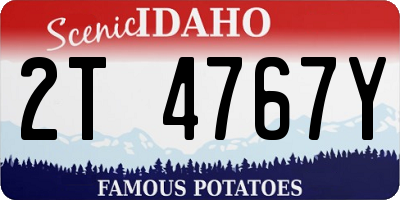 ID license plate 2T4767Y