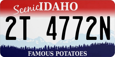 ID license plate 2T4772N