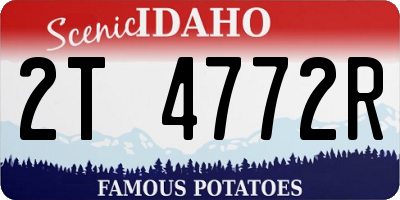 ID license plate 2T4772R