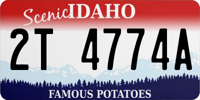ID license plate 2T4774A