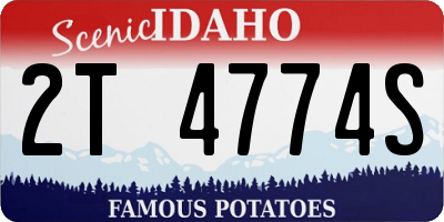 ID license plate 2T4774S