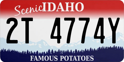 ID license plate 2T4774Y