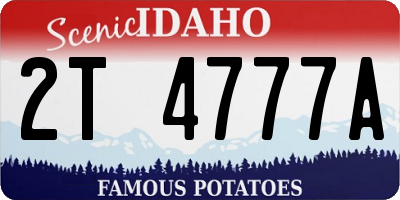 ID license plate 2T4777A