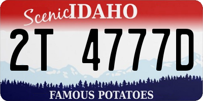 ID license plate 2T4777D